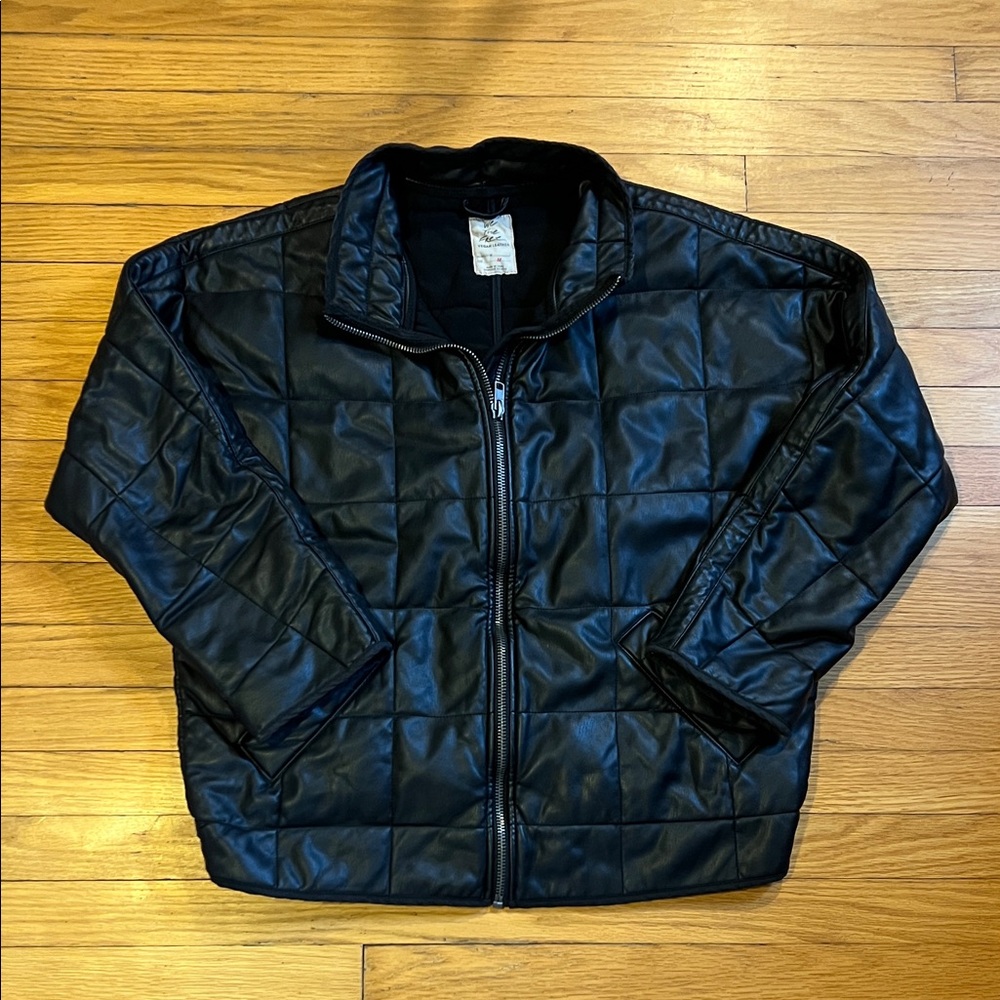 Free People Dolman Vegan Leather Bomber Jacket